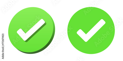 3d check mark icon . check box icon with correct, accept checkmark icons green tick box, check list circle frame - 3d checkbox symbol sign.