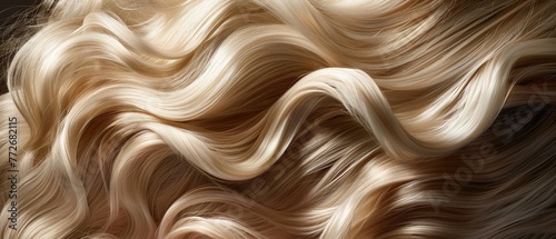 Swirls of blonde curls, a testament to high-fashion hairstyling