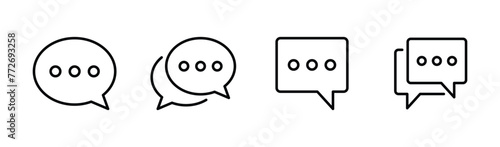 chat icon set. Speech bubble icon vector 