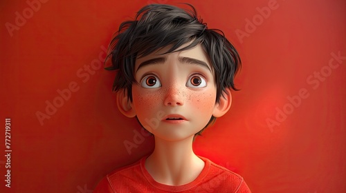 A boy's animated storytelling face