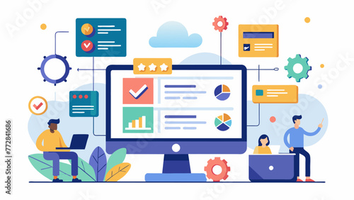 A digital project management platform interface showcasing various tools for igning tasks tracking progress and communicating with team