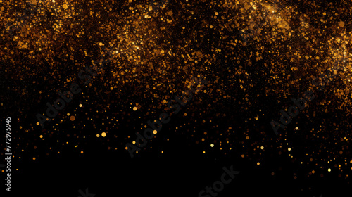 Gold glitter dust close up background
