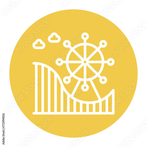 Theme Park icon vector image. Can be used for Water Park.