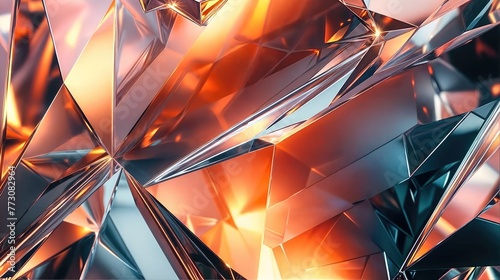 Close-up of an abstract structure made of shiny triangles in ora.jpg