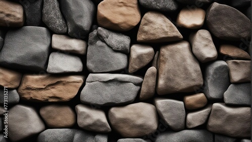 a wall of rocks with different color variations and textures in various sizes
