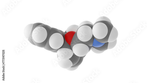 diphenhydramine molecule, antihistamine, molecular structure, isolated 3d model van der Waals