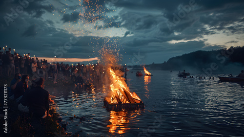 Célébration de la fête sacrée slave d'Ivana Kupala de la Saint-Jean : feux de joie, baignade et traditions culturelles