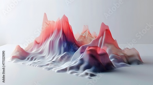Red and Blue Silk Waves with Smoking Woman Vector Illustration