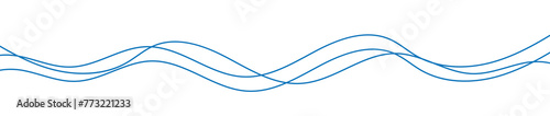 Wavy line horizontal divider outline minimalist line art
