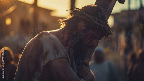 La Passion du Christ : Jésus portant la Croix le Vendredi Saint, un rappel qui donne à réfléchir sur le sacrifice et la dévotion