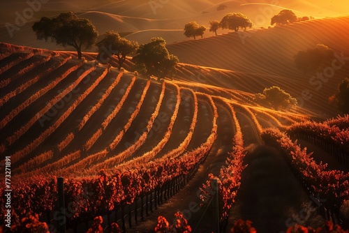 Vineyard Sunrise - Bordeaux Vineyard