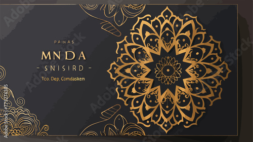 Vector gift voucher template with mandala ornament in