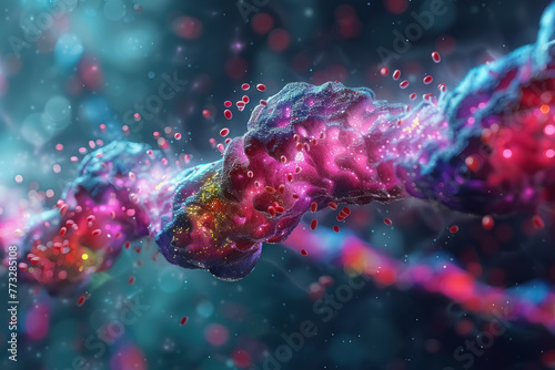 3D illustration of insulin resistance, interaction between insulin and glucose in the body