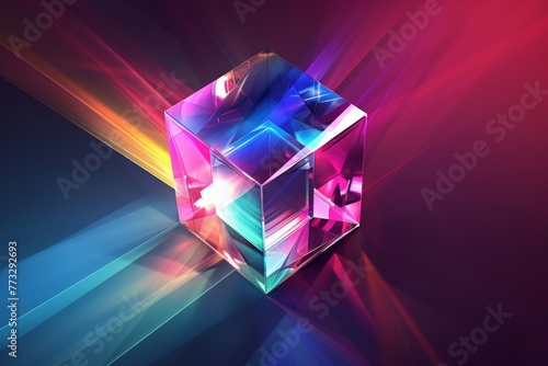 the light spectrum reflected from a crystal cube 