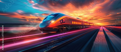 Speeding through landscapes on a highspeed train