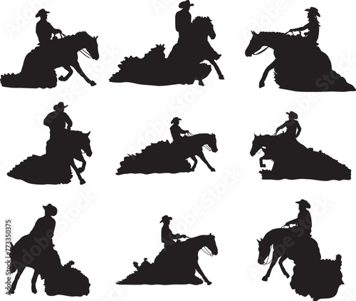 Print Reining Horse EPS ; Reining Horse silhouette; Reining Western Horse; eps; Reining Horse Bundle; 