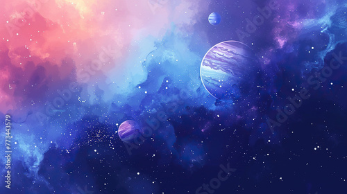 planets blackhole clouds galaxy watercolor art Astronaut space exploration, gateway to another universe.space, cosmonaut and galaxy for poster, banner , future, science fiction, astronomy