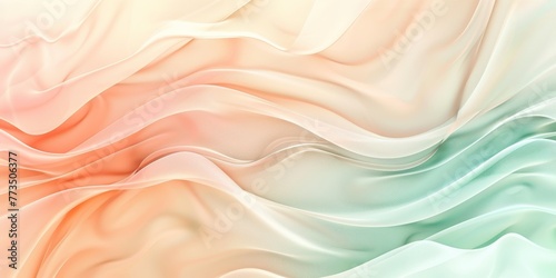 Soft pastel silk fabric texture. 3D digital illustration of gentle flowing satin for background or luxury design.