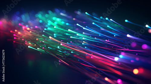 Optical fiber abstract background, material internet technology