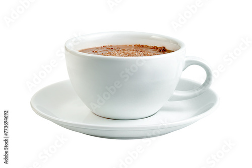 hot chocolate with coffee cup isolated