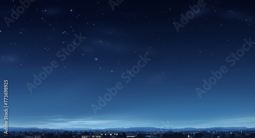 The deepening night sky that hovers above a suburban small city at just past dusk; background image