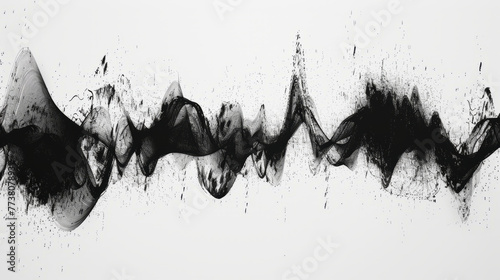 A black waveform on a white background