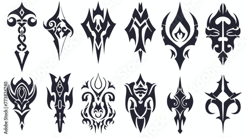 Tribal tattoo vector designs sketch. Simple logo. Des
