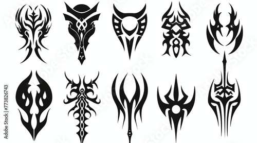 Tribal tattoo vector designs sketch. Simple logo. Des