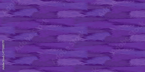 Artistic abstract oil brush strokes texture seamless pattern. Monochrome violet splashes of paint on a purple background. Vector hand drawn sketch. Collage template for designs.