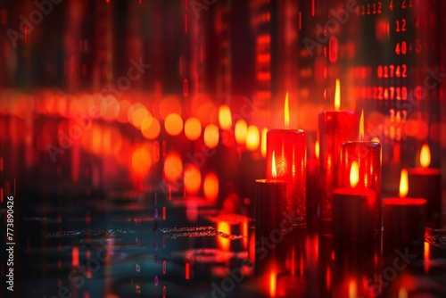 red candlestick pattern charts, trading analysis, stock market, Generative AI