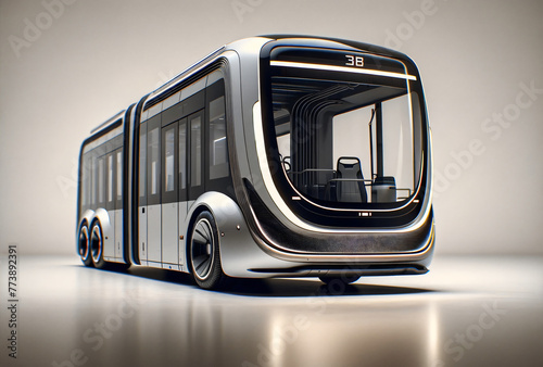 Futuristic bus on isolated background 
