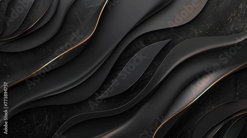 Modern Black Background. Abstract Illustration of Luxurious Line Design for Web