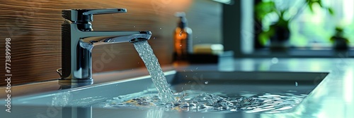 Illustration of running water in bathroom sink, emphasizing the importance of a functional faucet