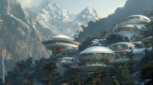 Futuristic Himalayan monastery