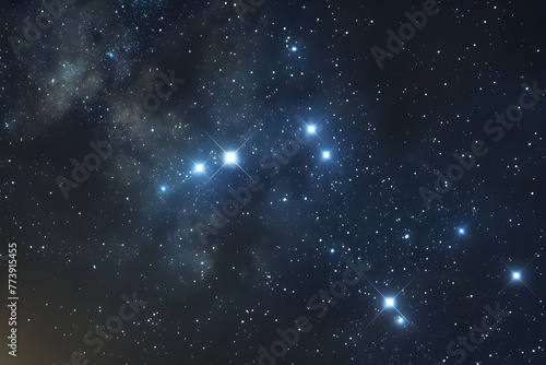 The Celestial Harmony of Lyra Constellation in the Night Sky - A Beautiful Representation of Starry Magnificence