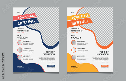 Town Hall Meeting Flyer Templates, vector illustration eps 10