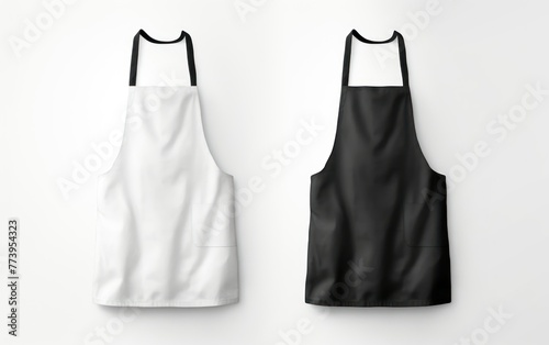 White and black aprons, apron mockup, clean apron