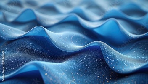Modern, Soft Pop, squishy textures on blue background. Abstract Waves of Color, Flowing Curves and Bold Hues. 