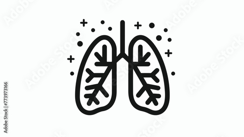  lung or breathing problems line icon vector
