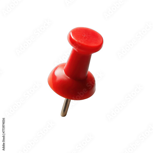 a red push pin isolated on transparent background. png