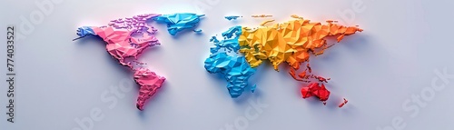 3D render icon 3D map of the world with different countries colored according to their GDP icon 3d anatomy