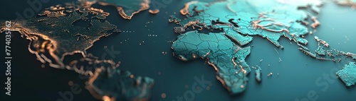 3D render icon 3D world map with highlighted areas showcasing government incentives for clean energy adoption Executive perspective icon 3d vision