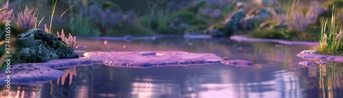 3D render icon A purple lake icon 3d analysis