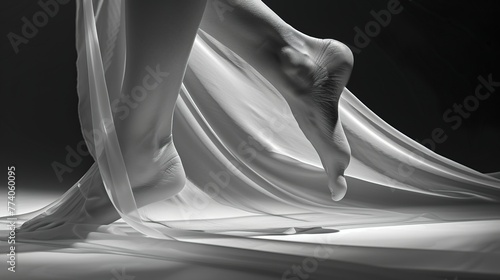 Taking care of foot skin, foot care in a photo style, Hugues Merle, translucency and transparency, emphasis on well-groomed heels, light white and dark white, UHD image format, fine lines