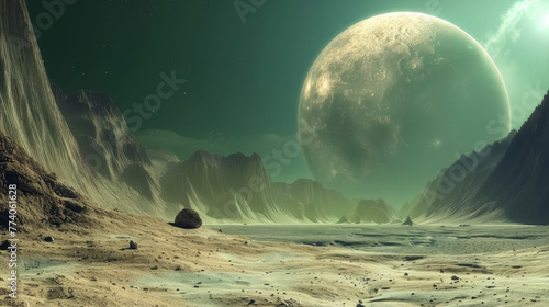 A dying planet against the backdrop of vast space. Beautiful simple AI generated image in 4K, unique.