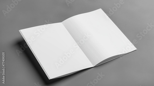half-fold brochure blank white template for mock up and presentation design, copy and text space, 16:9