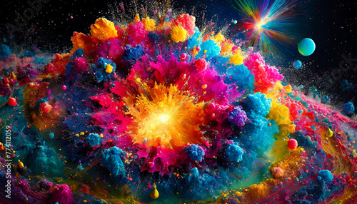 Colorful big bang in space