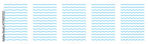 Set of wavy zigzag lines. Wave thin line background. Vector zigzag and wavy horizontal underline. Vector illustration