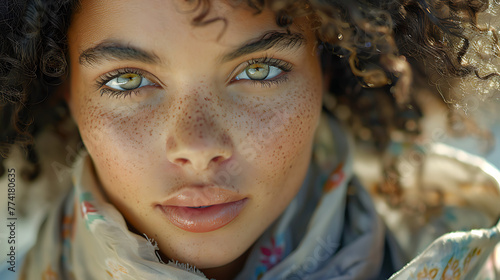 portrait of a green-eyed woman