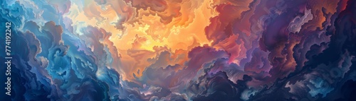 A breathtaking panorama of the sky at dusk